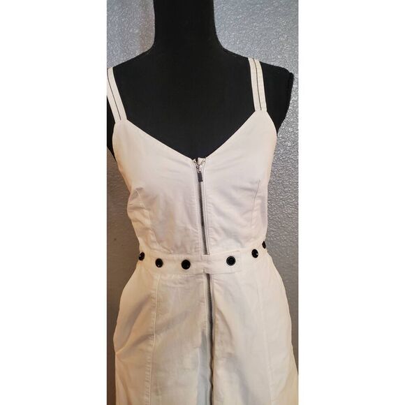 Proenza Schouler White Label Linen Front Zip Button Midi Dress Women’s Size 2 - Picture 7 of 15